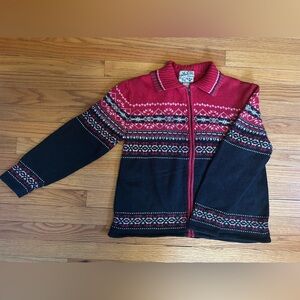 Vintage Y2K Heirloom Collectibles Fair Isle Full Zip Cardigan Sweater